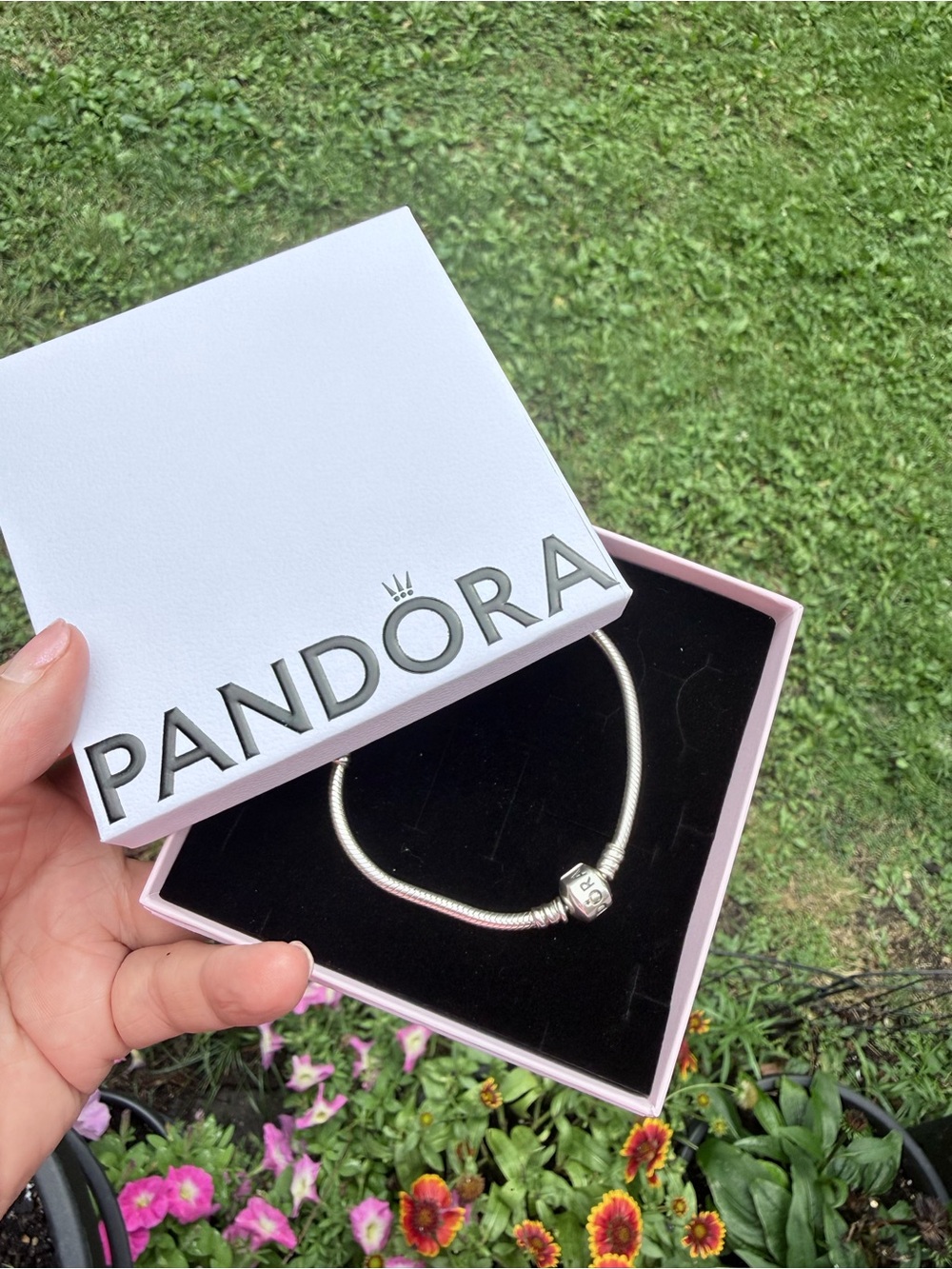 PANDORA Barrel clasp snake chain bracelet - sterling silver